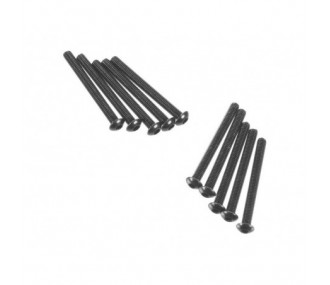 Piezas de repuesto para coches RC - AXIAL AXA121 Cabeza de botón hexagonal M3x30mm Negro (10) - FLASH RC