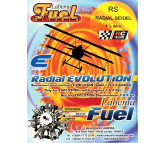 Carburant - Carburant aéro RS 5l. MIXTE 5% nitro /7% huile pour Seidel 4T Labema - FLASH RC