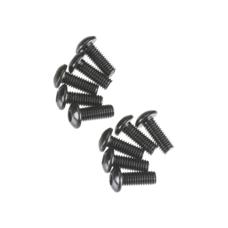 RC Car Parts - AXIAL AXA114 Hex Sckt ButtonHead M3x8mm Black Oxide (10) - FLASH RC