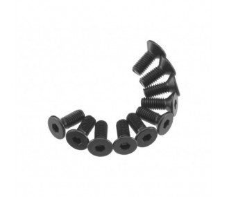 AXIAL AXA144 Hex Flat Head M3X8mm Black (10) - FLASH RC