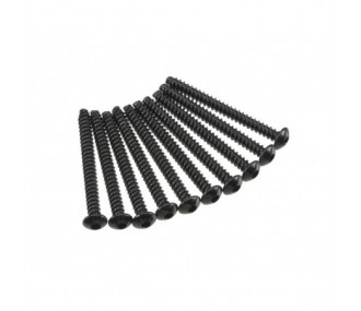 Ricambi per auto RC - AXIAL AXA441 Rubinetto esagonale a testa di bottone M3x30mm Nero (10) - FLASH RC