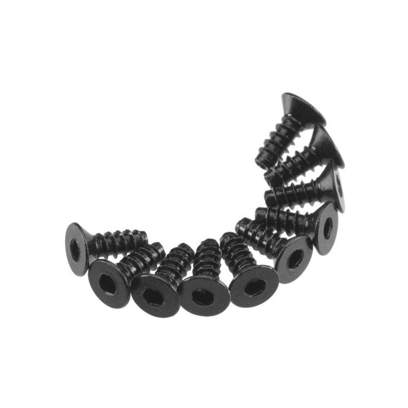 Ricambi per auto RC - AXIAL AXA464 Mascherina esagonale a testa piatta M3x8mm Nero (10) - FLASH RC