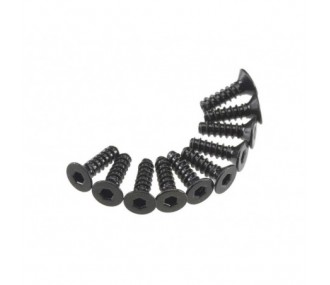 Ricambi per auto RC - AXIAL AXA465 Mascherina esagonale a testa piatta M3x10mm Nero (10) - FLASH RC