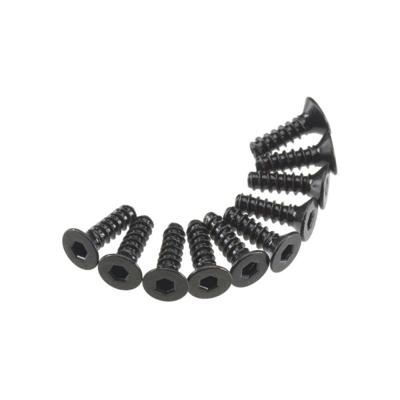 Piezas de repuesto para coches RC - AXIAL AXA465 Grifo hexagonal cabeza plana M3x10mm Negro (10) - FLASH RC