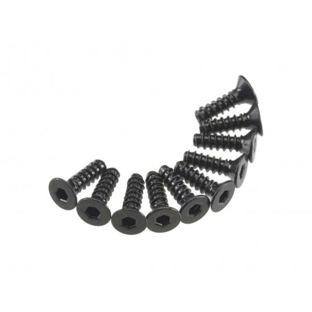 RC Car Parts - AXIAL AXA465 Hex Socket Tap Flat Head M3x10mm Black (10) - FLASH RC