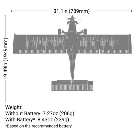 Flugzeug Micro DRACO 800mm BNF Basic mit AS3X und SAFE Select