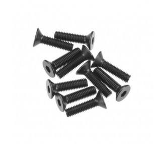 Ricambi per auto RC - AXIAL AXA146 Presa esagonale a testa piatta M3x12mm Nero (10) - FLASH RC