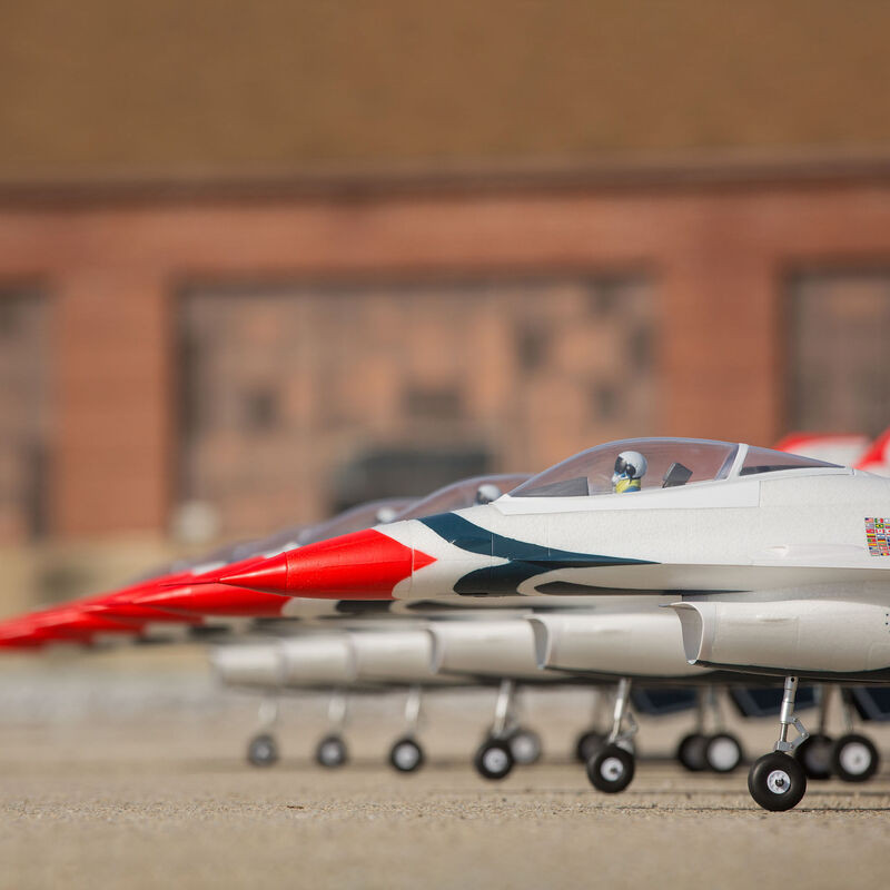 Jet F-16 Thunderbirds 70mm EDF Jet BNF Basic con AS3X e SAFE Select- FLASH RC