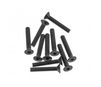 Recambios para coches RC - AXIAL AXA148 Cabeza Plana M3x18mm Negro (10) - FLASH RC