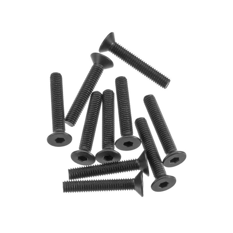 Recambios para coches RC - AXIAL AXA148 Cabeza Plana M3x18mm Negro (10) - FLASH RC