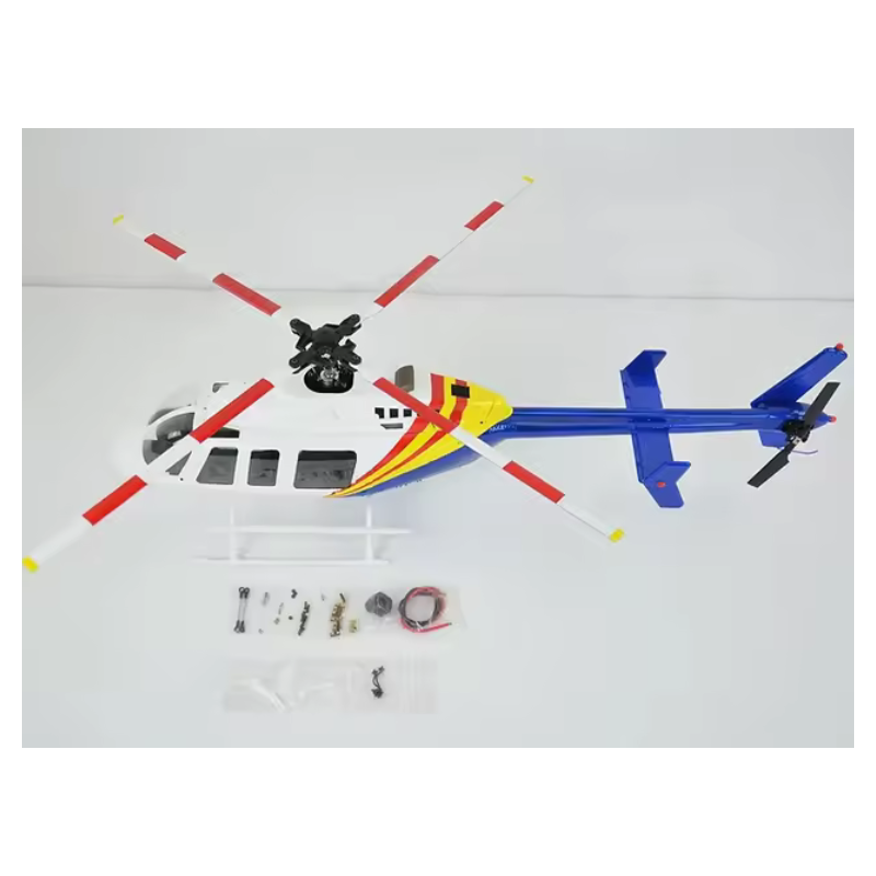 Fuselage Helicoptere 470 size BELL 407 Bleu et Blanc version KIT