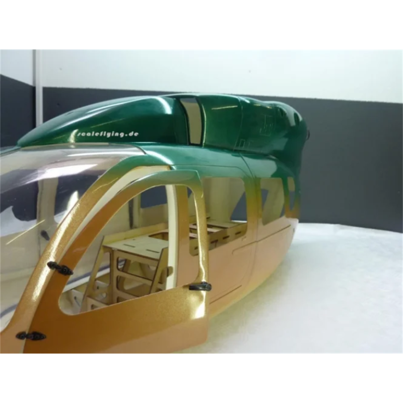 Fuselage Helicoptere Classe 600 - EC145 Peinture Verte et Or