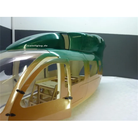 Fuselage Helicoptere Classe 600 - EC145 Peinture Verte et Or