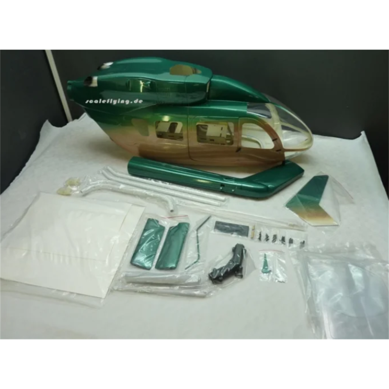 Fuselage Helicoptere Classe 600 - EC145 Peinture Verte et Or