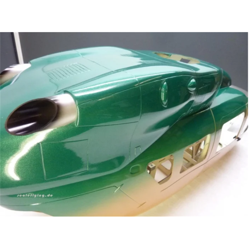 Fuselage Helicoptere Classe 600 - EC145 Peinture Verte et Or