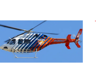 Fuselage Helicoptere 600 - Bell 429 Peinture Blanche Bleue Rouge 2