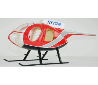 Fuselage Helicoptere Classe 700 - MD500E peinture police rouge
