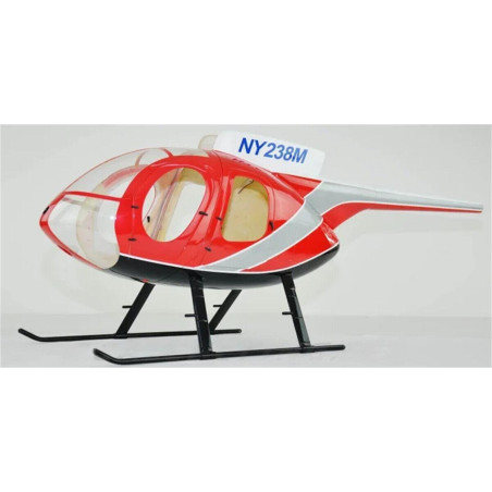 Fuselage Helicoptere Classe 700 - MD500E peinture police rouge