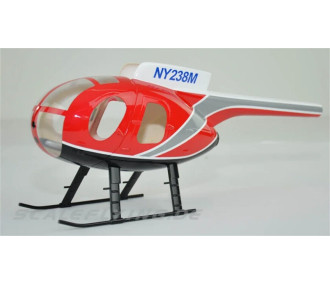 Fuselage Helicoptere classe 250 - MD500D peinture police rouge 2