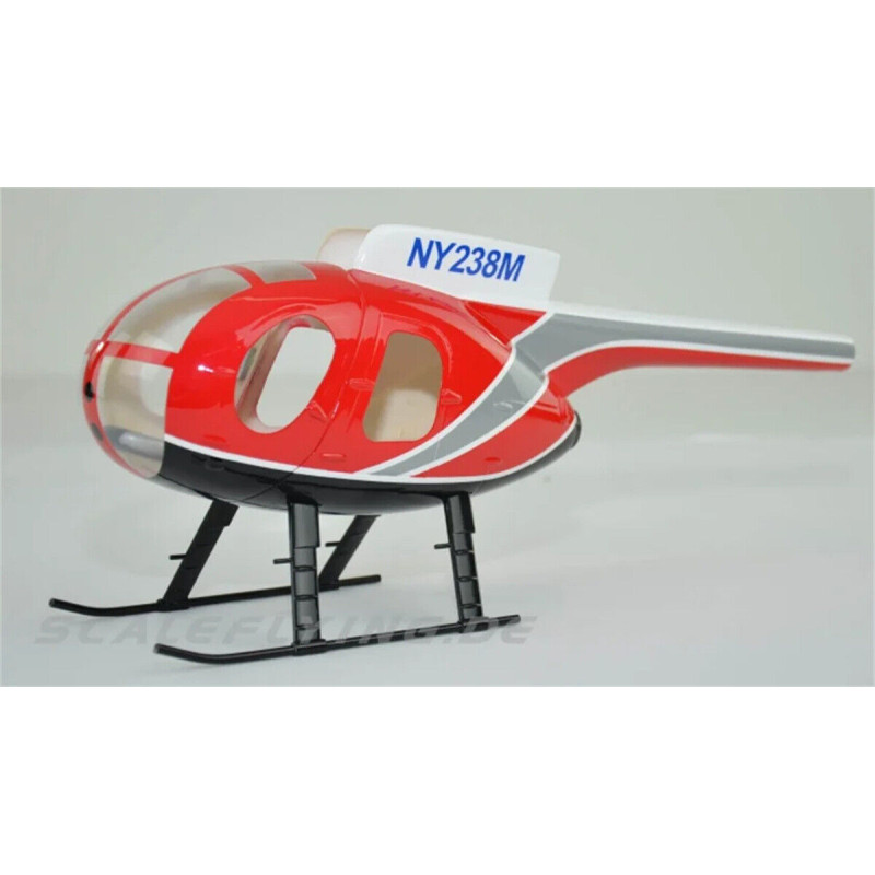 Fuselage Helicoptere classe 250 - MD500D peinture police rouge