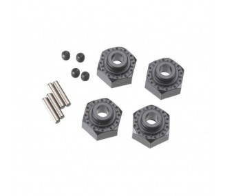 RC Car Parts - AXIAL AX30429 Cubo hexagonal de aluminio 12mm Negro (4) - FLASH RC