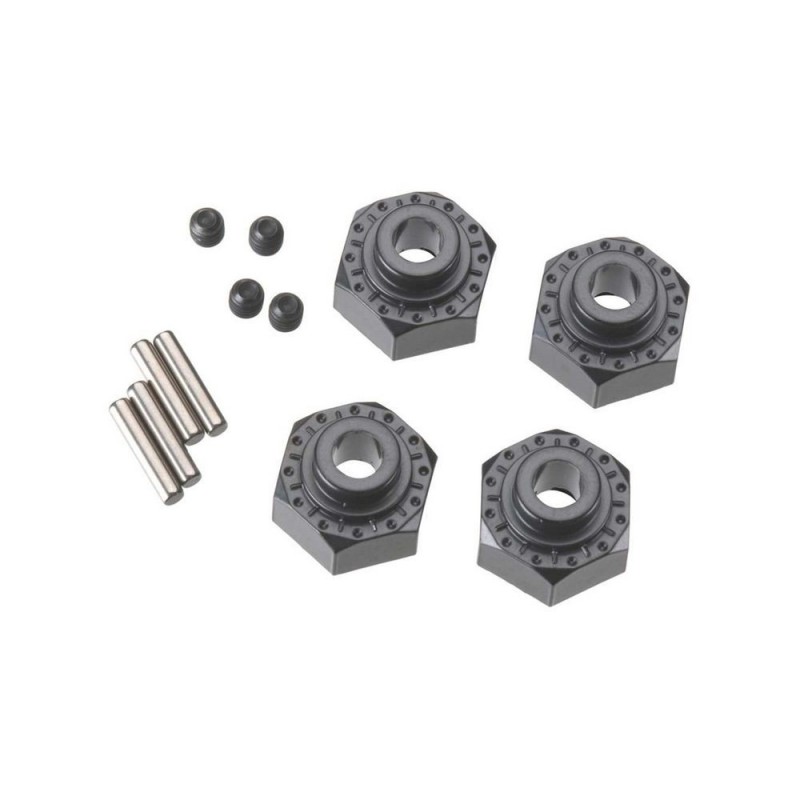 Ersatzteile RC-Cars - AXIAL AX30429 Aluminum Hex Hub 12mm Black (4) - FLASH RC