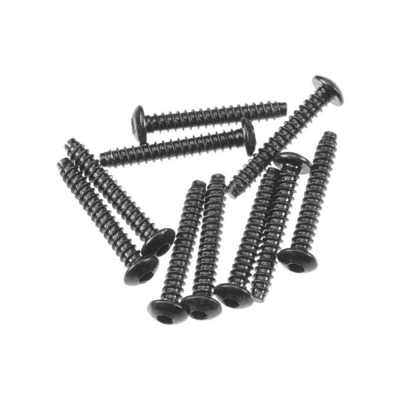 RC Car Parts - AXIAL AXA0439 Hex Sckt Tapping Butto Hd M3x20mm Blk (10) - FLASH RC