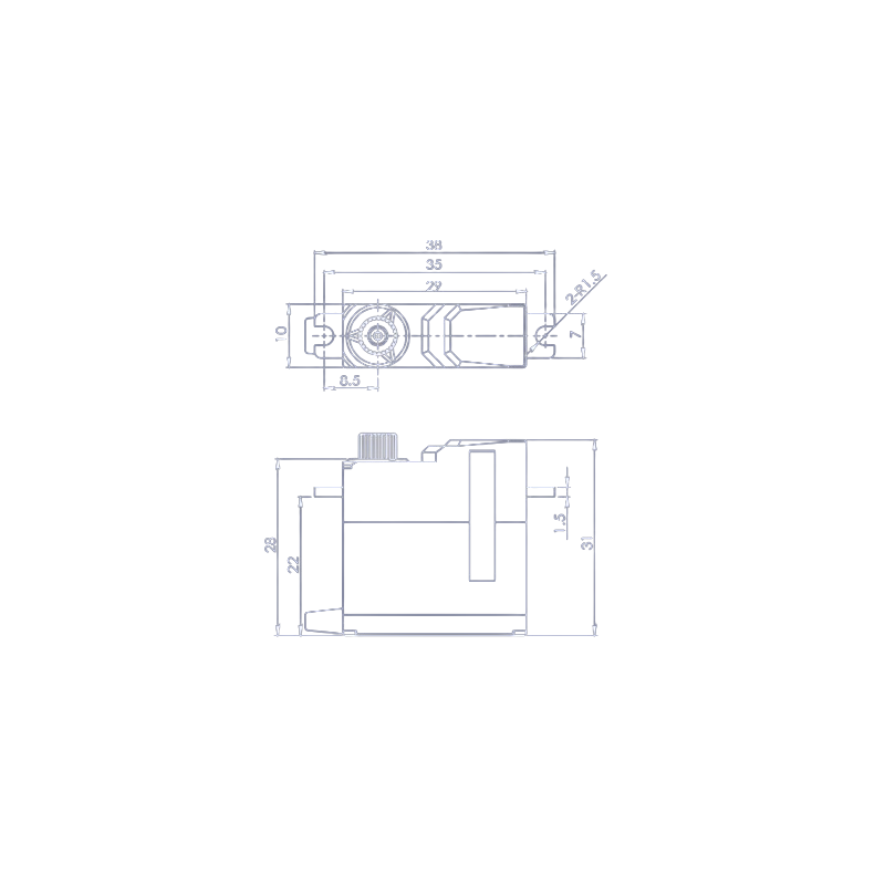 Blue Bird servo BMS-M57H HV 10.6Kg.cm 0.09s 22.0g 10mm - FLASH RC
