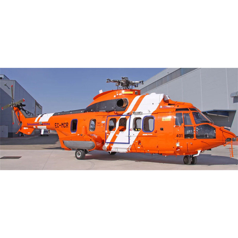 Helicóptero Fuselaje Clase 800 225 Naranja Blanco Super Puma Versión KIT