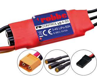 Regolatore brushless Robbe RO-Control6 4-50 V2 3-4S-50 (70A) 5V/ 5A Regolatore SWITCH BEC
