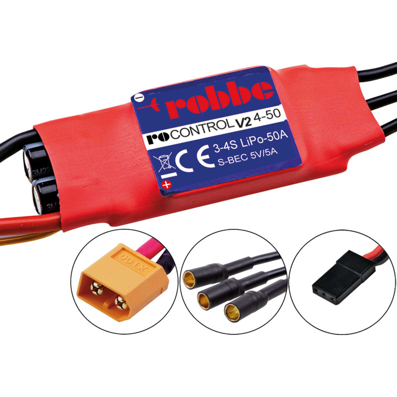 Controleur Brushless Robbe RO-Control6 4-50 V2 3-4S-50 (70A) 5V/ 5A Regulateur SWITCH BEC