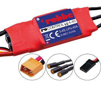 Controleur Brushless Robbe RO-Control6 4-40 V2 3-4S-40 (60A) 5V/ 3A B Regulateur SWITCH BEC