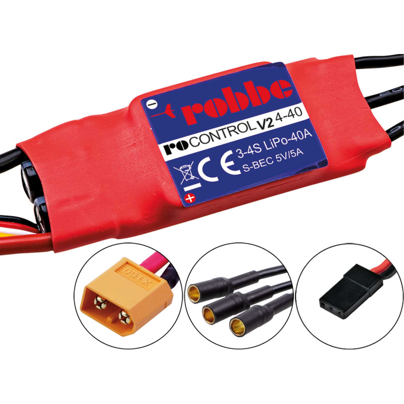 Regulador sin escobillas Robbe RO-Control6 4-40 V2 3-4S-40 (60A) 5V/ 3A B Regulador SWITCH BEC
