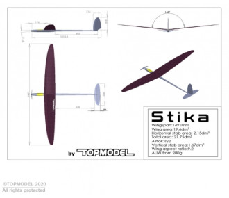 Stika -1- F5K approx.1.49m PNP All Carbon TOPMODEL - Red 2