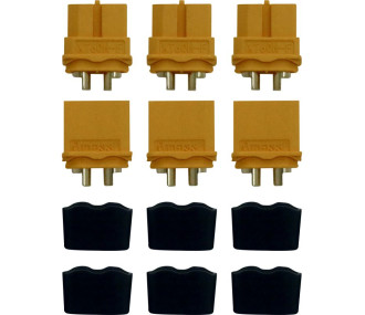 Spine XT30/XT60/XT90 - Spine XT60 L M/F con tappo a bordo (3 coppie) - FLASH RC
