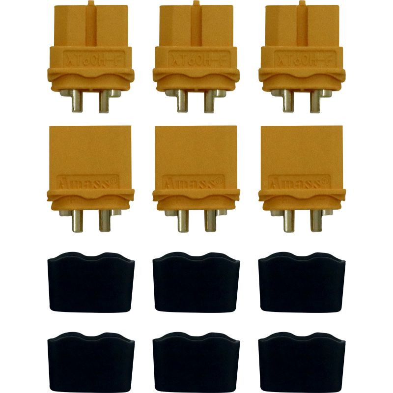 Spine XT30/XT60/XT90 - Spine XT60 L M/F con tappo a bordo (3 coppie) - FLASH RC