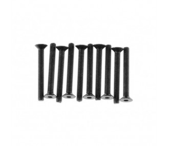 AXIAL AXA150 Hex Sckt Flat Head M3x25mm Black Oxide (10) - FLASH RC