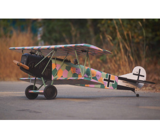 VQ Model Fokker D.VII .120 size EP-GP - White and black- FLASH RC