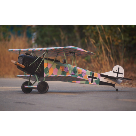 VQ Model Fokker D.VII .120 size EP-GP - White and black- FLASH RC