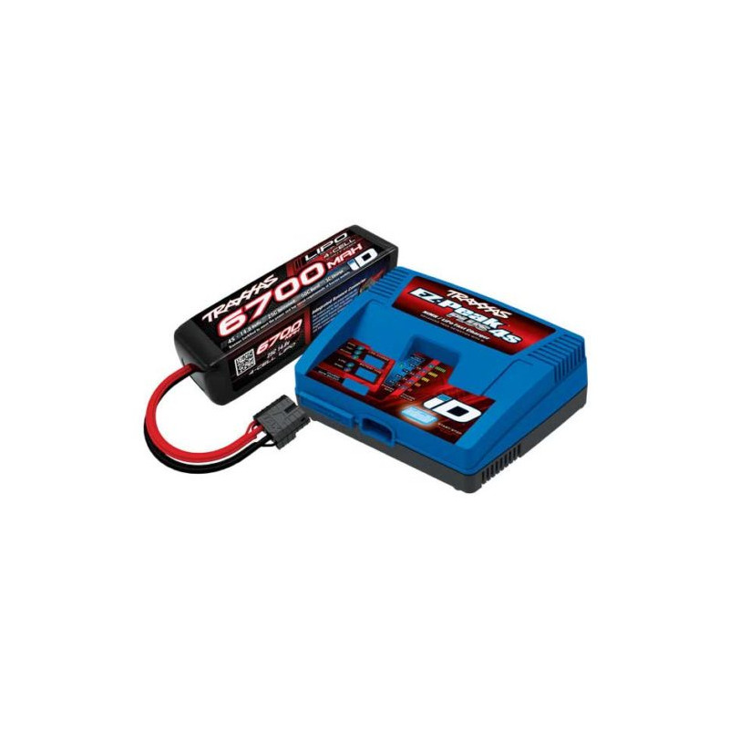 Traxxas EZ-Peak Plus Caricabatterie + 1 x Lipo 4s 6700mah iD 2890x - FLASH RC