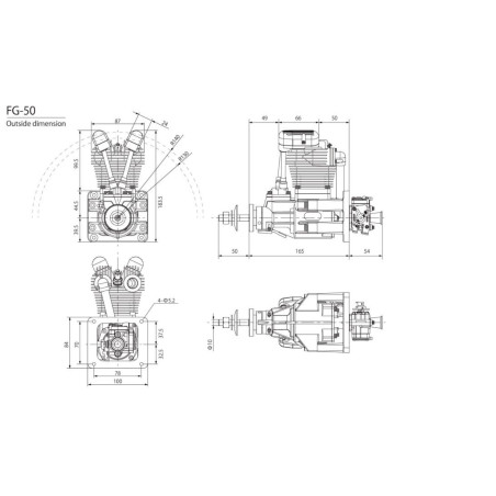 Moteur 4 temps SAITO FG-50 - Essence