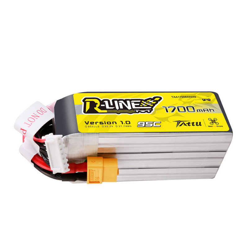 Batterie Tattu R-line V1.0 lipo 6S 22.2V 1700mAh 95C prise xt60 - FLASH RC