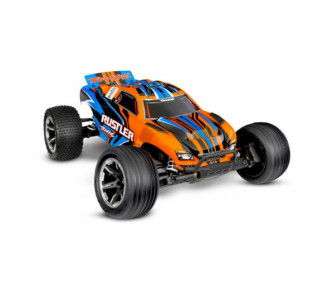 Traxxas RUSTLER Brushed Orange 2WD 2.4Ghz RTR (avec accus & chargeur) 37254-8-ORNG - FLASH RC