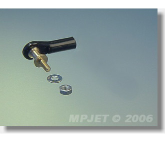 Chape M4 rotule à embase longue filetée M3 + écrous (6pcs) - FLASH RC