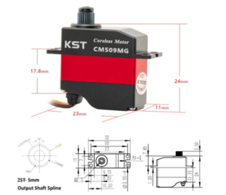 Servo KST CM509MG HV 13mm (15g, 6.0kg.cm, 0.08seg/60°) 2