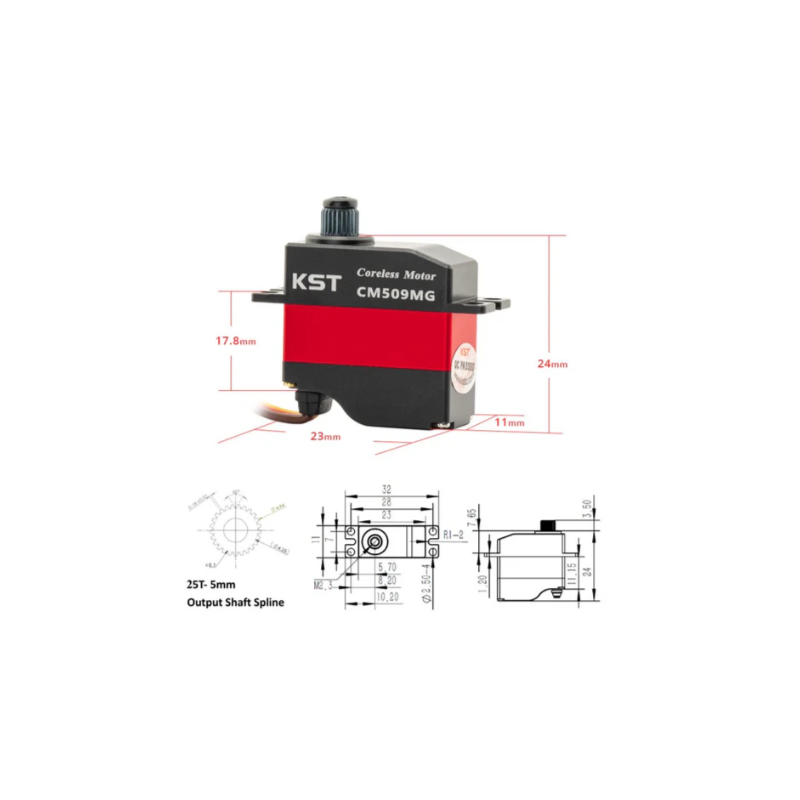 Servo KST CM509MG HV 13mm (15g, 6.0kg.cm, 0.08seg/60°)