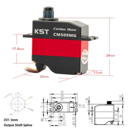 Servo KST CM509MG HV 11mm (15g, 6.0kg.cm, 0,08sec/60°) - FLASH RC