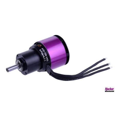 Motore brushless Hacker A40-10S V4G 8 poli 1600kv + riduttore 6,7:1
