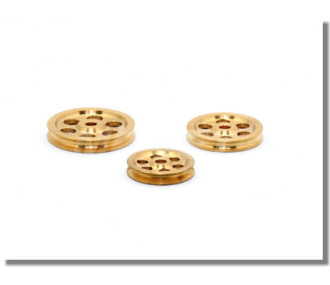 BRASS PULLEY Ã˜16, bore Ã˜2mm 2pcs
