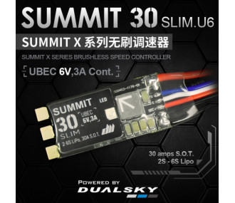 Regolatore brushless Summit 30 slim 2-6S Ubec 6V - Dualsky